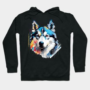 Husky Dog Pet World Animal Lover Furry Friend Abstract Hoodie